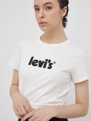 Bavlněné tričko Levi's bílé