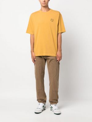 Bavlněné tričko Maison Kitsuné žluté