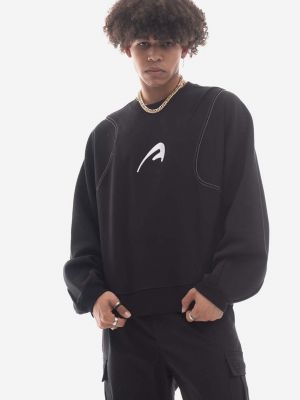 Pamučna hoodie s kapuljačom Ader Error crna