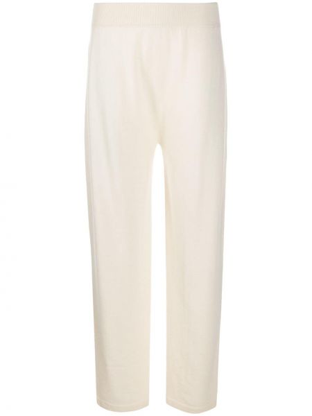 Pantalones rectos de punto Agnona blanco