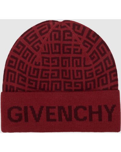 Бордовая шерстяная шапка Givenchy