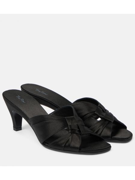 Satin mules The Row svart