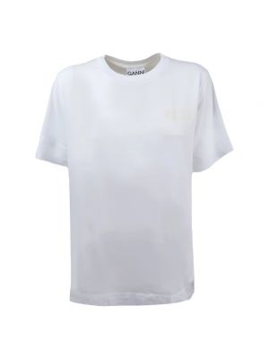 Koszulka bawełniana Ganni biała
