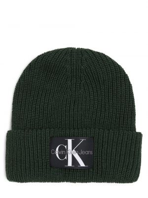 Zielona czapka bawełniana Calvin Klein Jeans