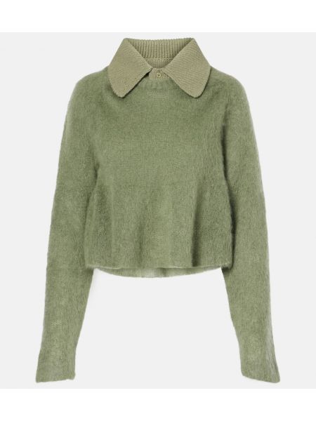 Mohair poloskjorte med peplum Loewe grønn