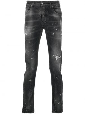 Skinny džíny s oděrkami John Richmond černé