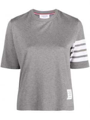 Pruhované tričko s potlačou Thom Browne sivá