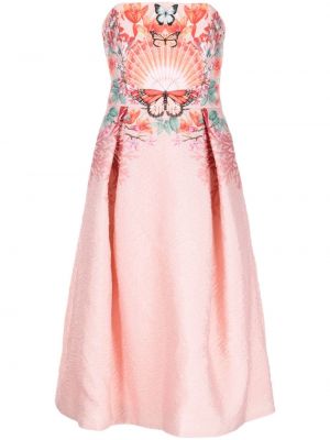 Midi šaty s výšivkou Mary Katrantzou ružová
