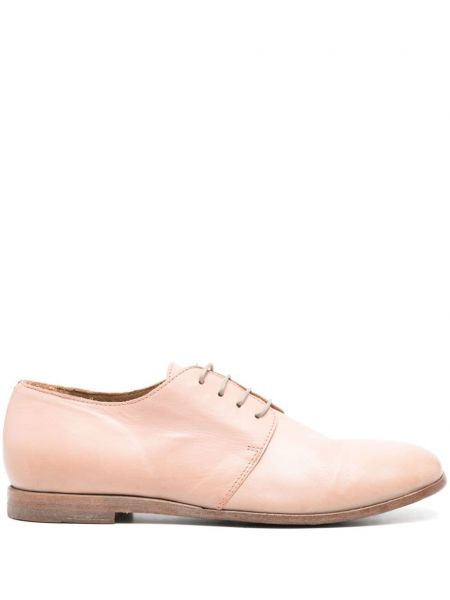 Pantofi cu șireturi din piele din dantelă Moma roz