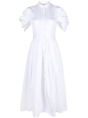 Памучна рокля тип риза Alexander Mcqueen бяло