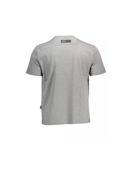 Sportliche t-shirt aus baumwoll mit kurzen ärmeln Plein Sport grau