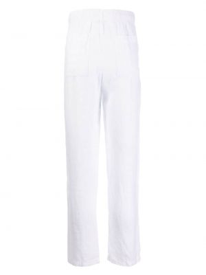 Lniane proste spodnie James Perse białe