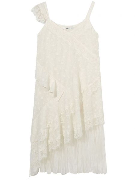Midi haljina s čipkom B+ab bijela