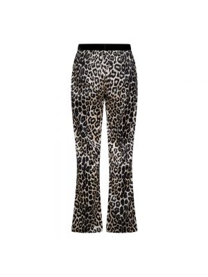 Pantalones de terciopelo‏‏‎ con estampado leopardo Tom Ford negro
