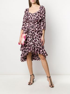 Vestido de cóctel con estampado leopardo La Doublej rosa