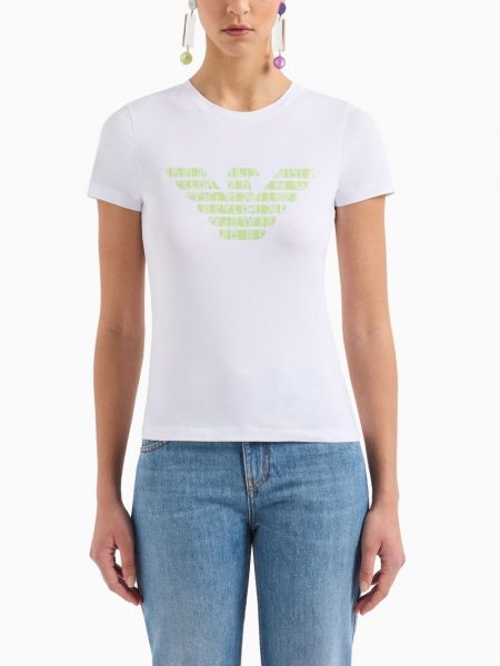 T-shirt en coton à imprimé Emporio Armani