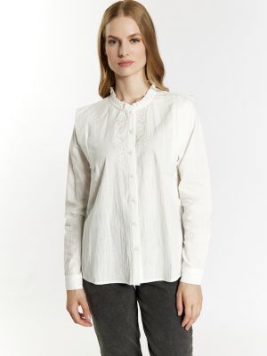 Памучна блуза Dreimaster Vintage бяло