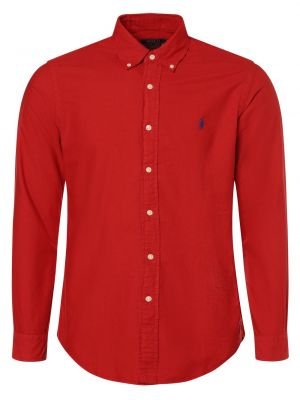 Koszula na guziki bawełniana puchowa Polo Ralph Lauren czerwona