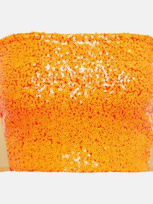 Кроп-топ с пайетками Norma Kamali оранжевый