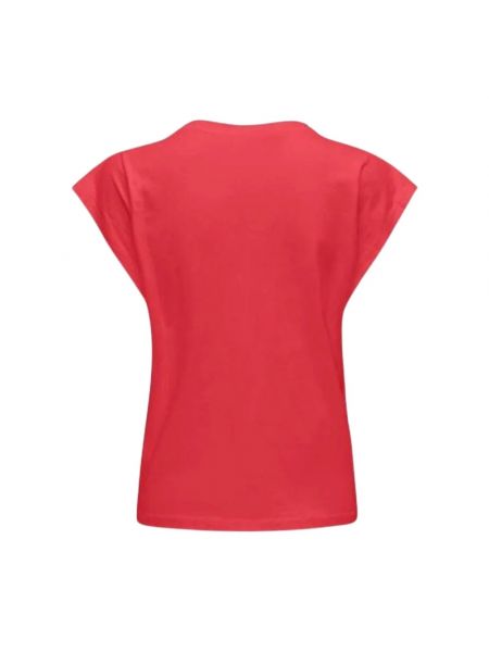Bluzka bawełniana relaxed fit Jacqueline De Yong czerwona