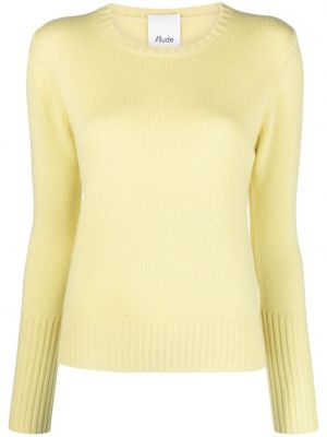 Džemper od kašmira s okruglim izrezom Allude žuta