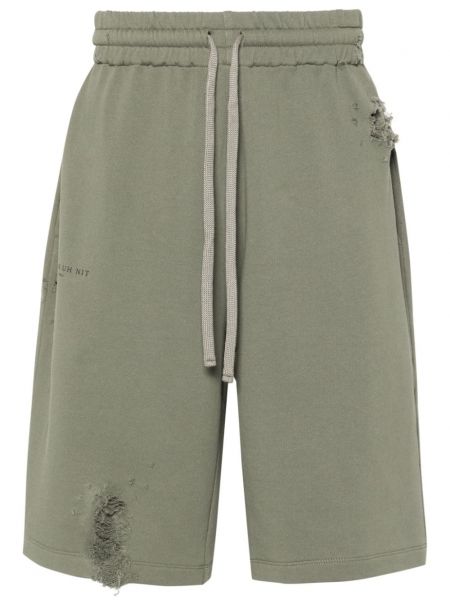 Bermuda kratke hlače s izlizanim efektom s printom Ih Nom Uh Nit zelena