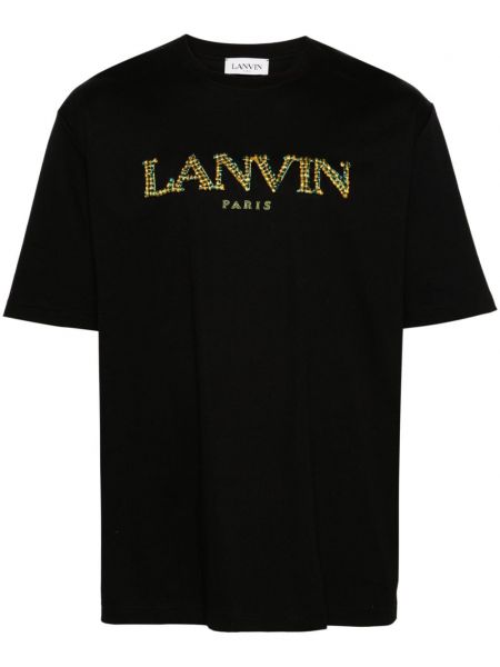 Памучна тениска бродирана Lanvin