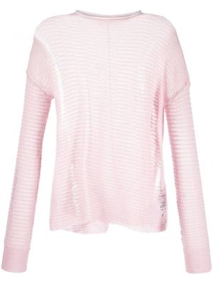 Пуловер с протрити краища Mm6 Maison Margiela розово