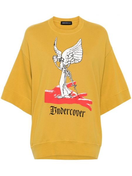 Kokvilnas t-krekls ar apdruku Undercover dzeltens