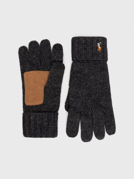 Vlněné rukavice Polo Ralph Lauren šedé
