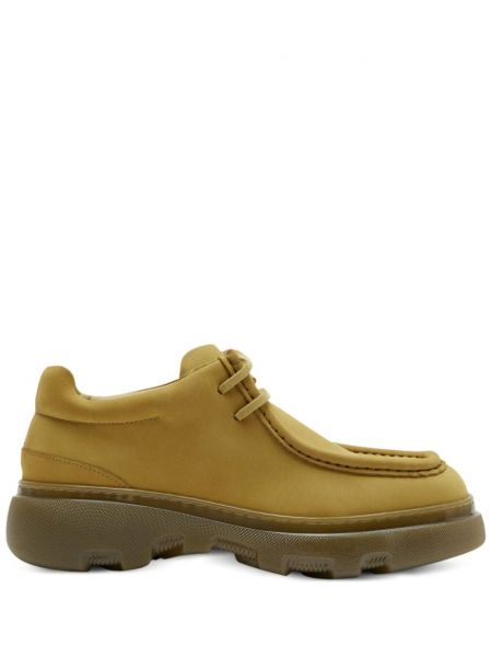 Bőr derby cipő Burberry sárga