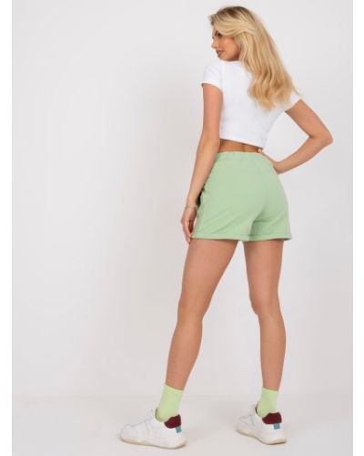 Pantaloni scurți cu talie înaltă Fashionhunters verde