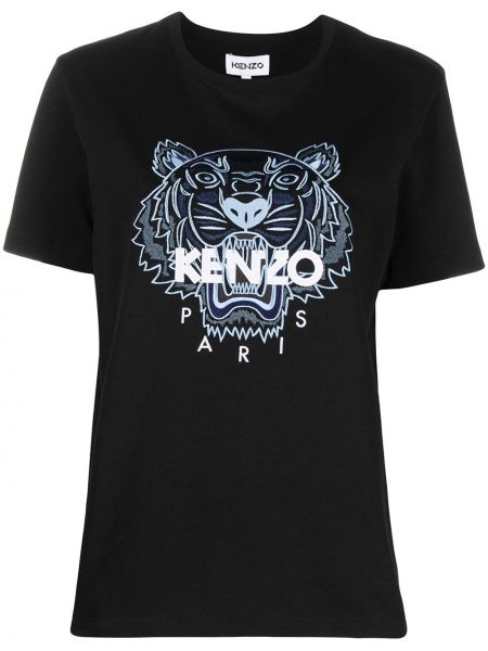 Camiseta con estampado con rayas de tigre Kenzo negro