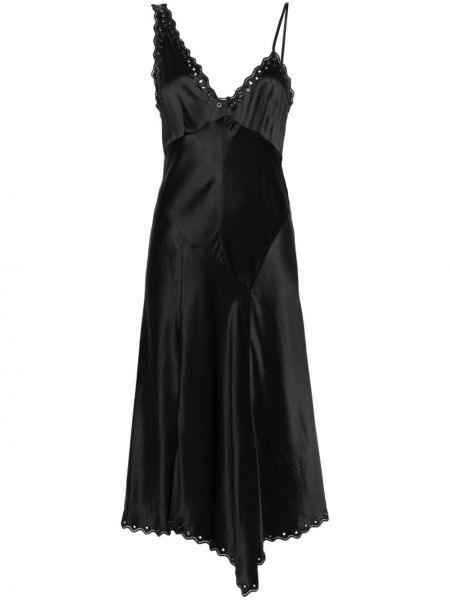 Svilena koktejl obleka Isabel Marant črna