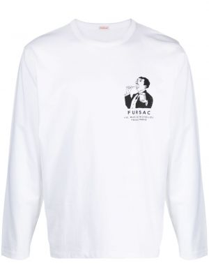 Bavlnené tričko s potlačou Fursac biela