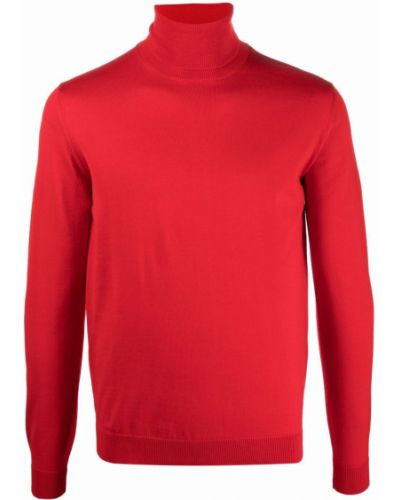 Jersey de punto de cuello vuelto de tela jersey Roberto Collina rojo