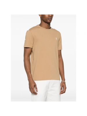 Camiseta con bordado de algodón Ralph Lauren beige
