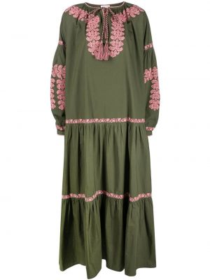 Длинное платье макси с вышивкой P.a.r.o.s.h., зеленое
