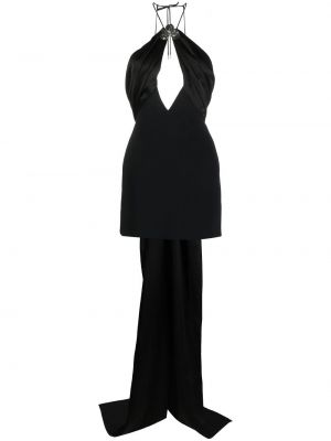Σατέν κοκτέιλ φόρεμα David Koma μαύρο