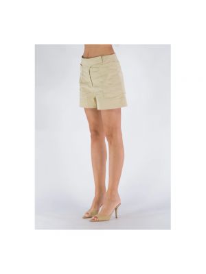 Pantalones cortos de algodón Ganni beige