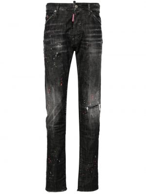 Skinny fit džinsai su įbrėžimais Dsquared2 juoda
