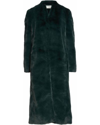 Пальто с мехом из искусственного меха Michelle Mason, зеленое