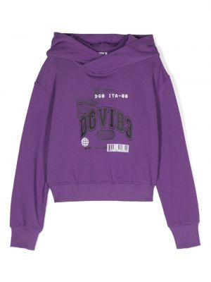 Raštuotas džemperis su gobtuvu Dolce & Gabbana Dgvib3 violetinė