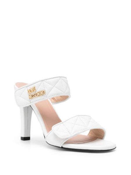Mules en cuir à bouts ouverts Love Moschino
