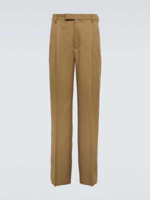 Klasické kalhoty s vysokým pasem relaxed fit Gucci hnědé
