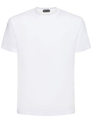 Camiseta de algodón lyocell Tom Ford blanco