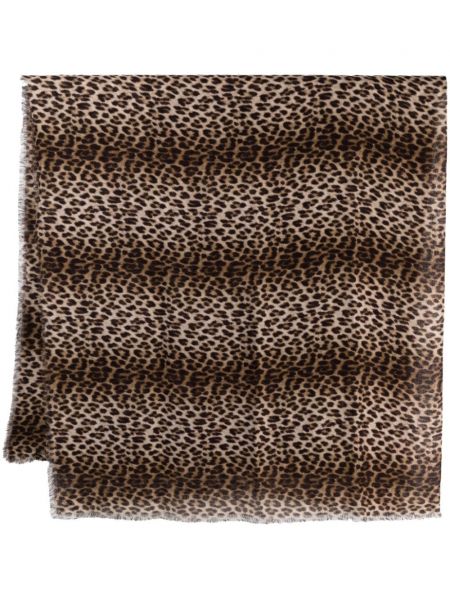 Schal mit print mit leopardenmuster Saint Laurent beige