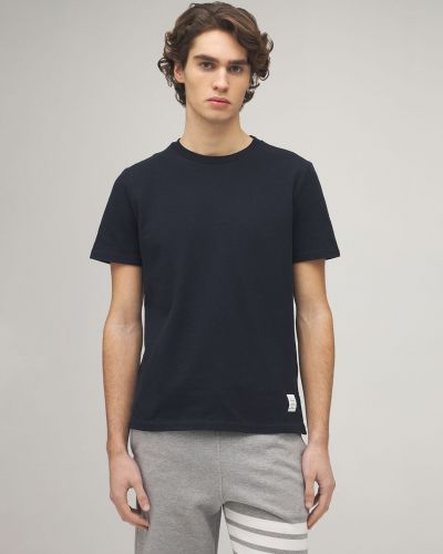 Βαμβακερή μπλούζα από ζέρσεϋ Thom Browne γκρι