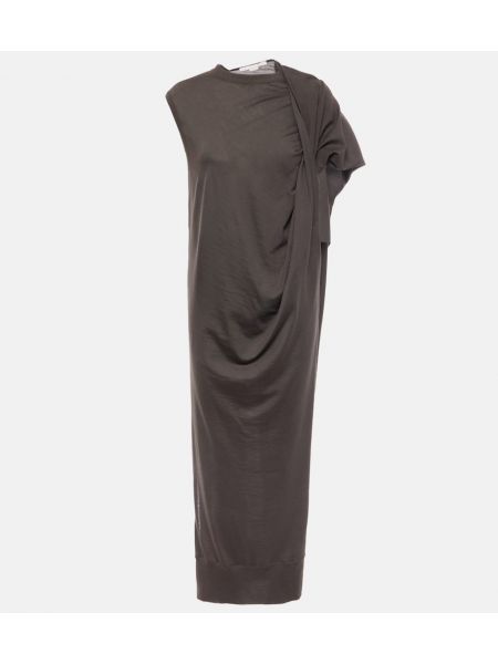 Draperet uld maxi kjole Stella Mccartney brun