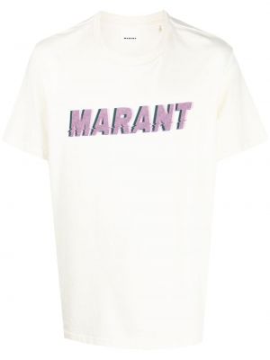 Тениска с принт Marant бяло
